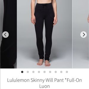 Lululemon skinny wills, size 4